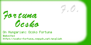 fortuna ocsko business card